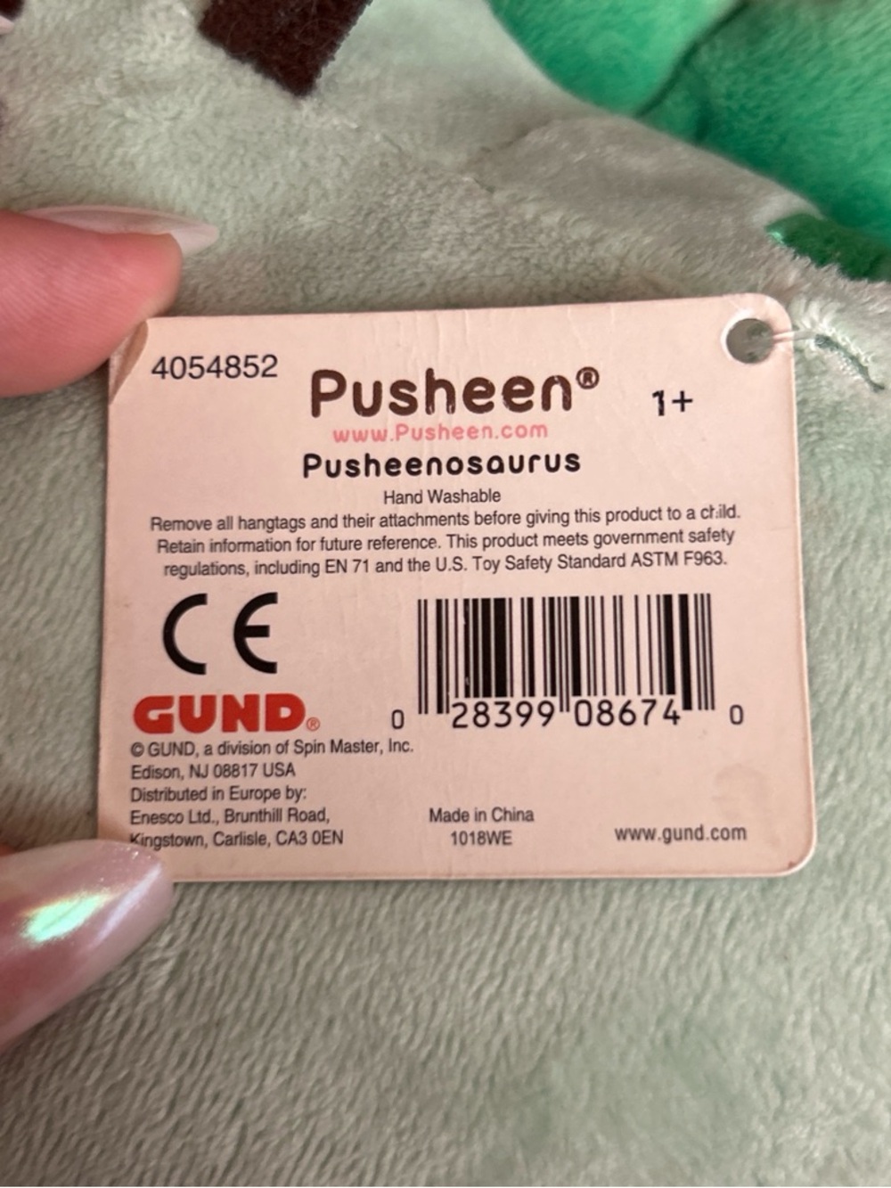 Pusheen Mint Green Dinosaur Plush Pillow - Picture 6 of 7